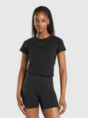 Block Black Crop Top
