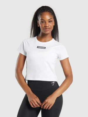 Block white Crop Top