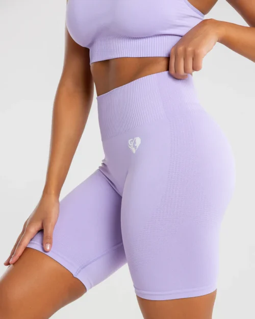 Power Seamless Lilac Cycling Shorts - Image 2