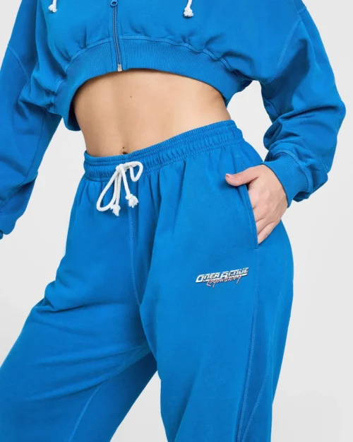 Raw lounge blue wide leg joggers - Image 2