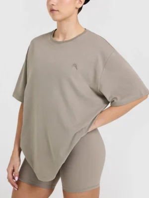 Classic light oversized beige t-shirt