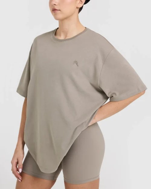 Classic light oversized beige t-shirt