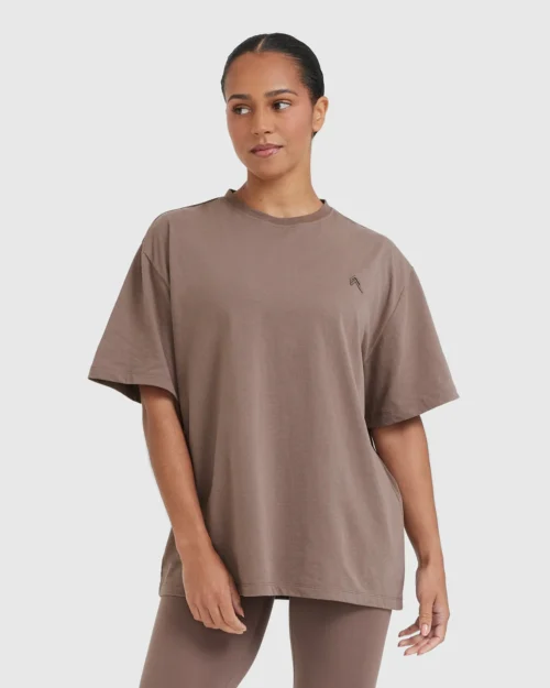 Classic light oversized brown t-shirt - Image 2