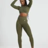 Power seamless khaki leggings
