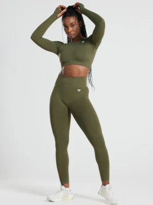 Power seamless khaki leggings