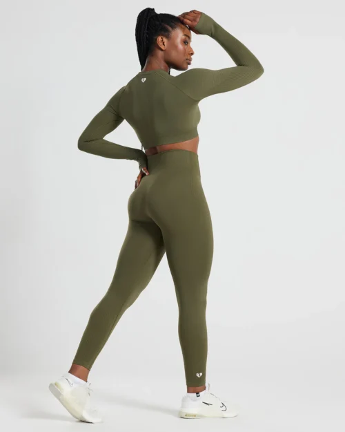 Power seamless khaki leggings - Image 2