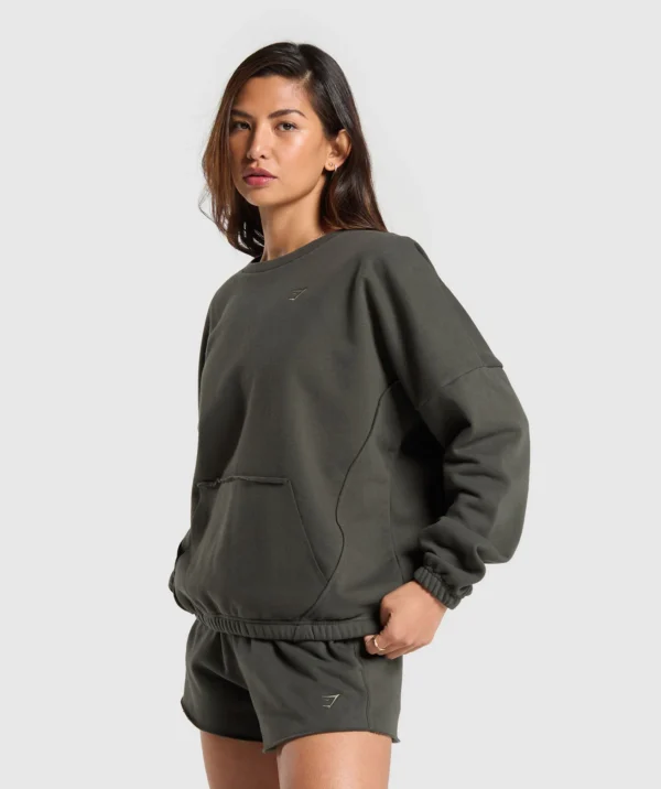 Fleece oversized sweatshirt - Image 2
