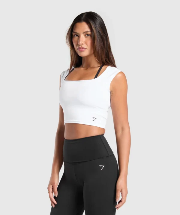 Everyday cap sleeve crop top