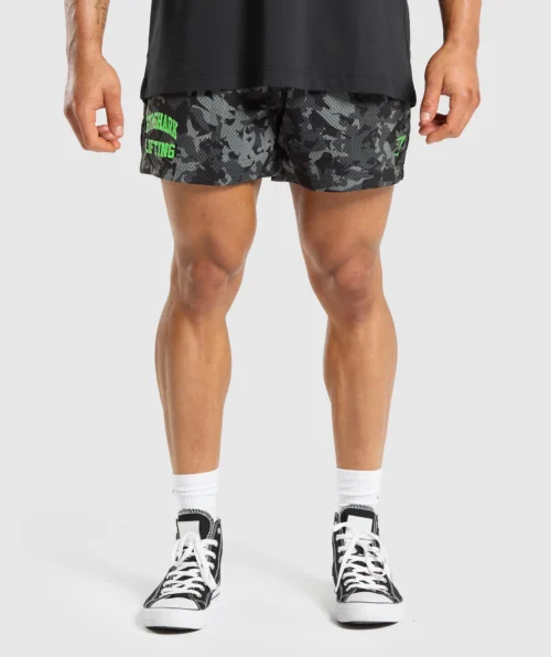 Printed lifting mesh 5"shorts