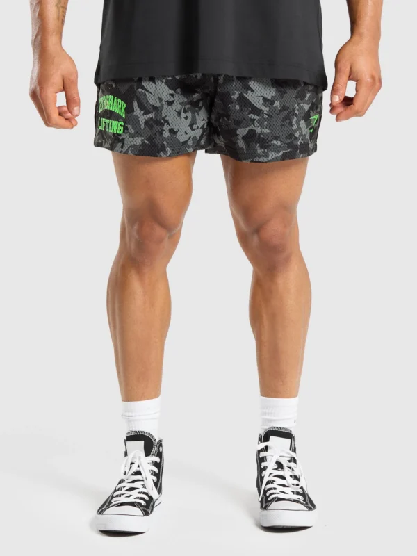 Printed lifting mesh 5"shorts