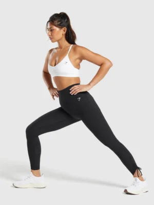 Ribbon ankle leggings