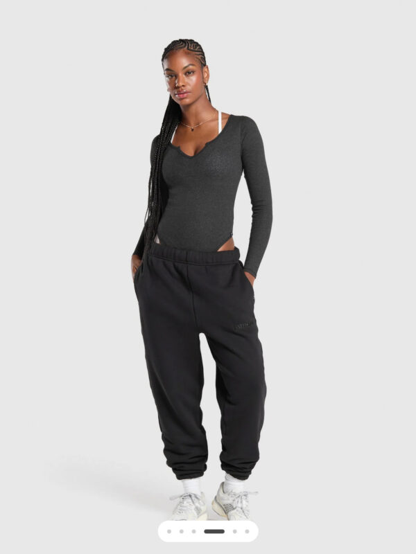 Ribbed cotton long sleeve bodysuit